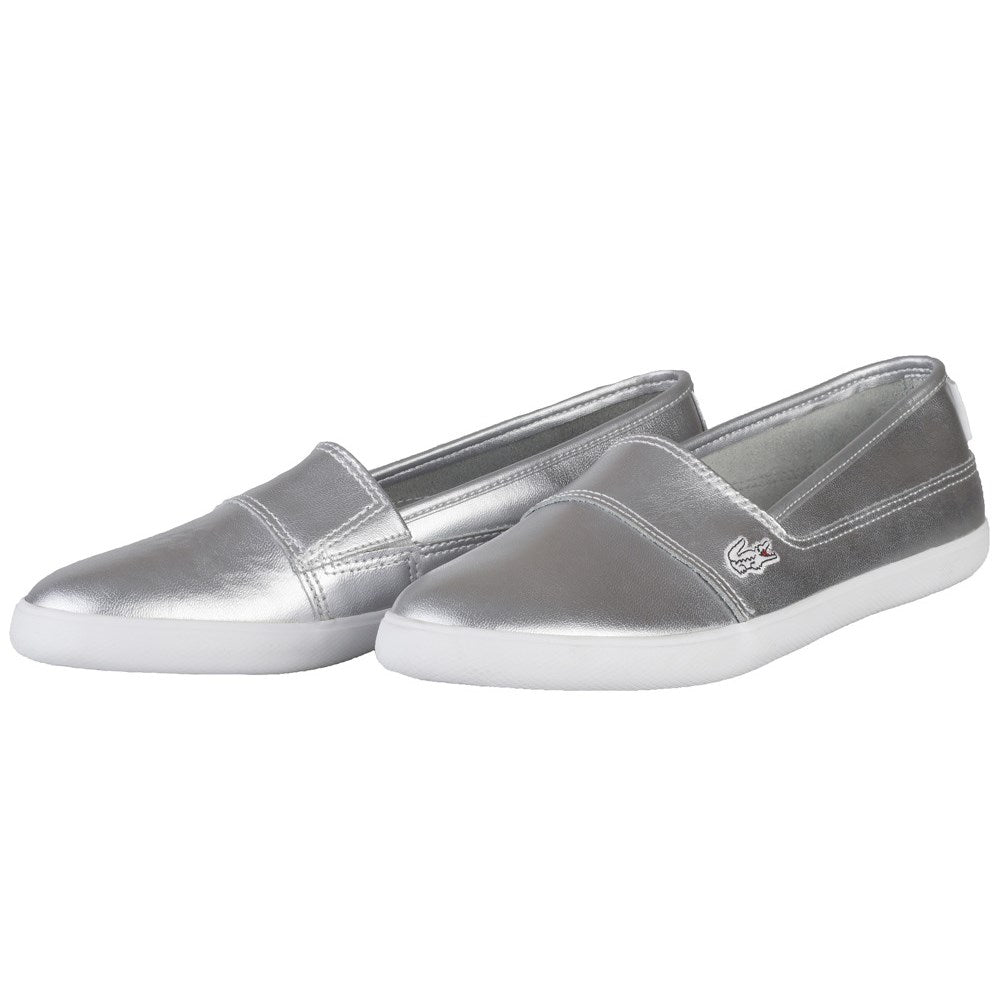 Lacoste Women's Marice MET SPW Silver Slip Ons