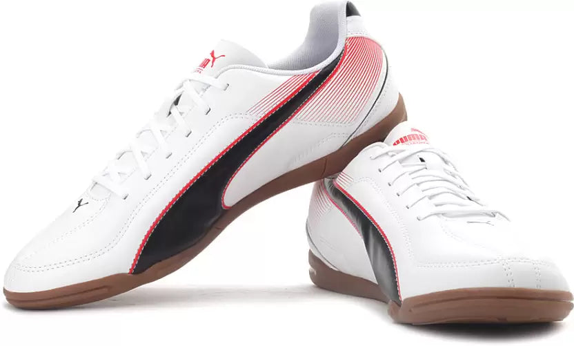 PUMA Esquadra IT Indoor Soccer Shoes For Men (White, Black) 103128 02