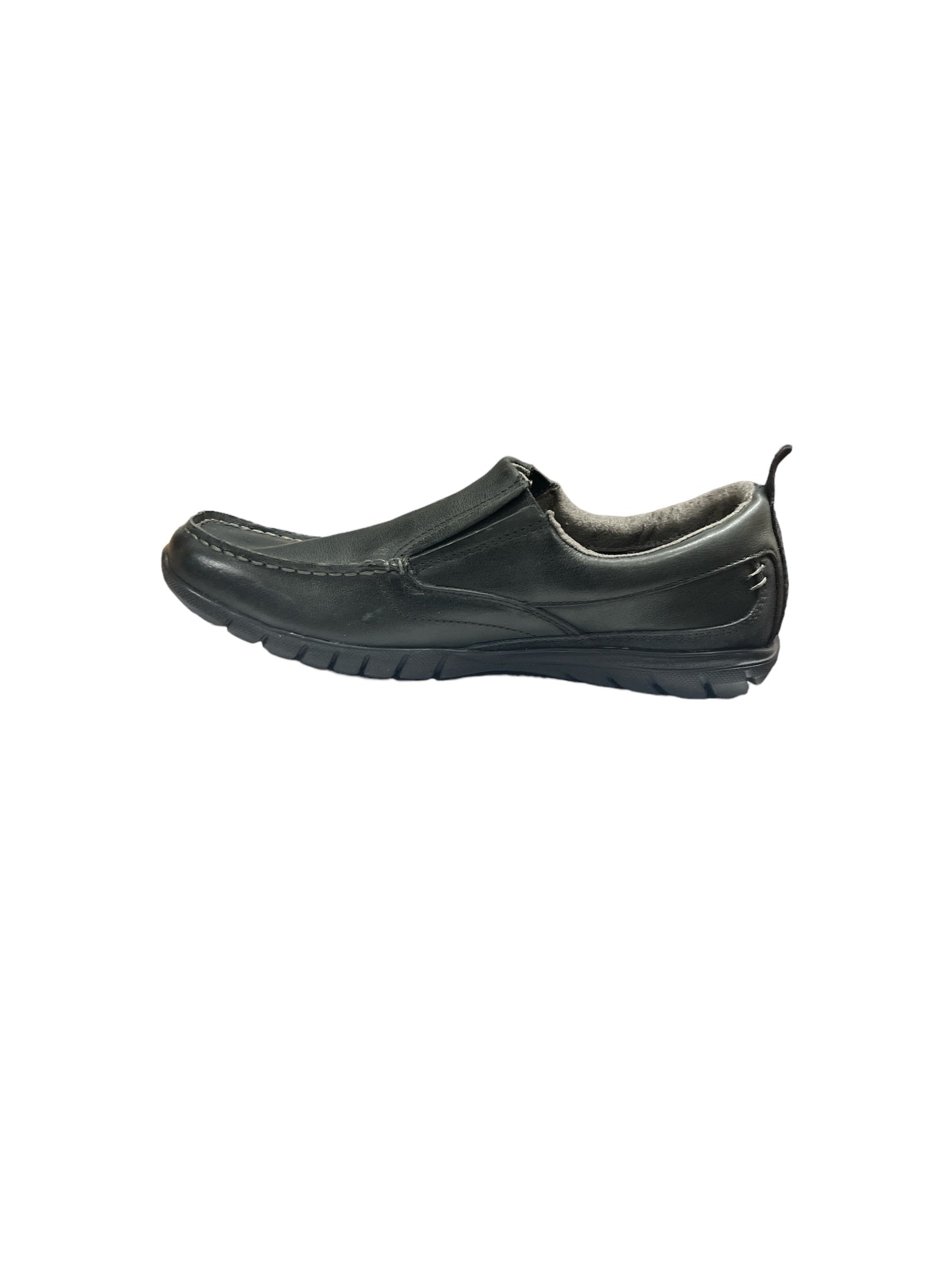 Shuttle Men's Slip On Black Leather Dress Shoe