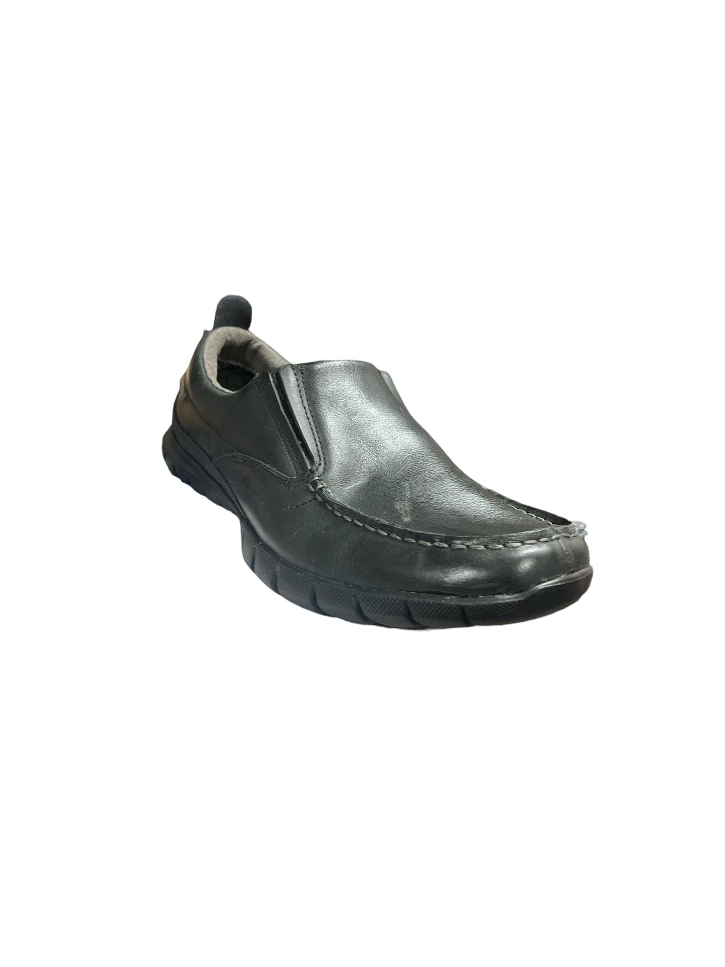 Shuttle Men's Slip On Black Leather Dress Shoe