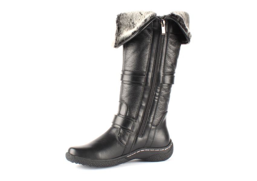 WANDERLUST Women's Gabrielle 2 Wide Calf Black Leather Tall Boot