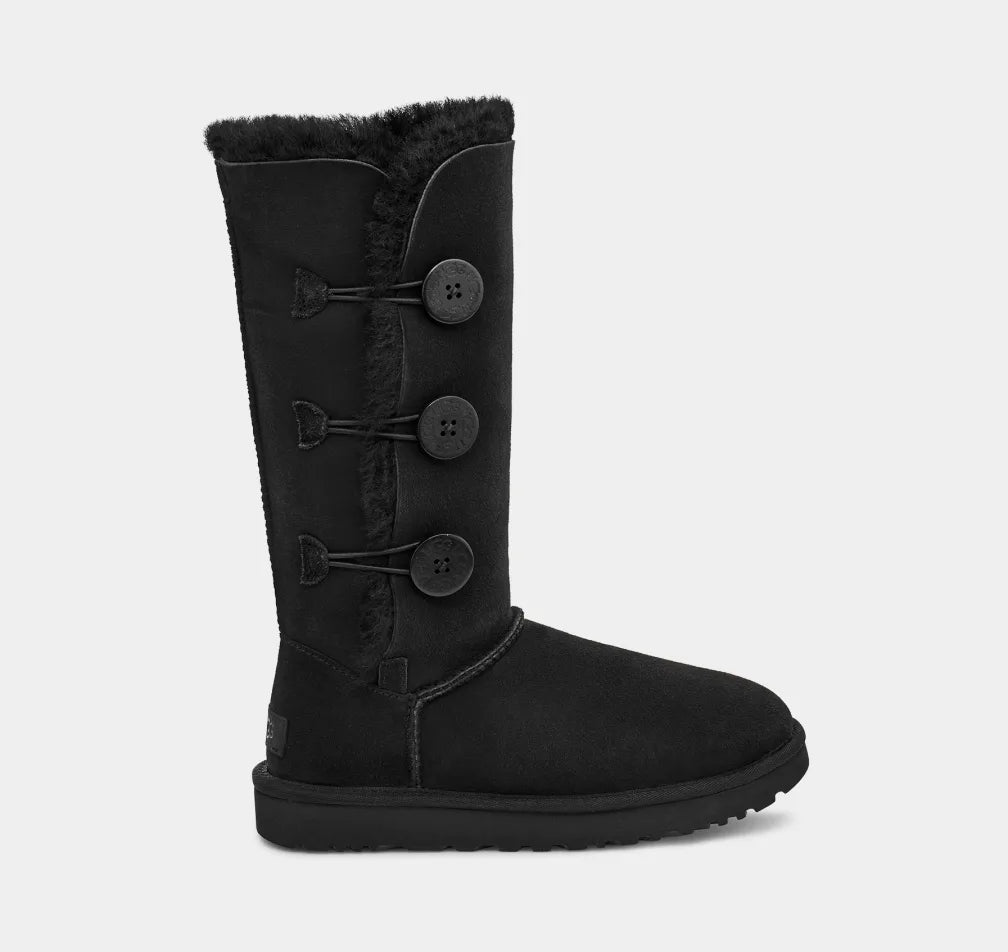 UGG Kids Bailey Button Triplet Black Boots