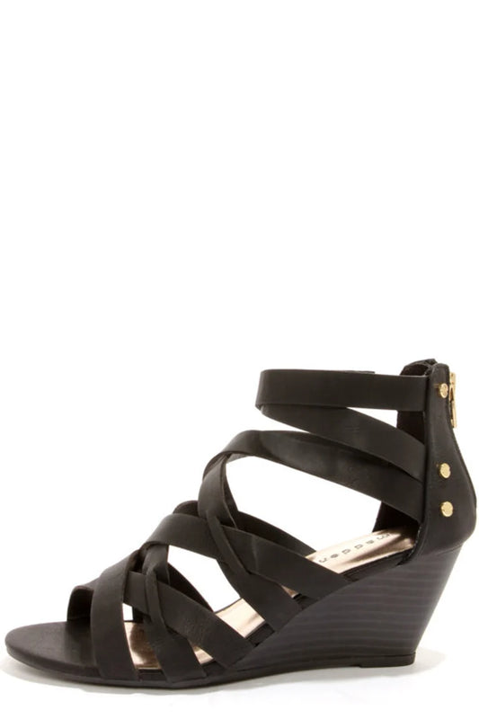 Madden Girl Hiighfiv Black Sandals