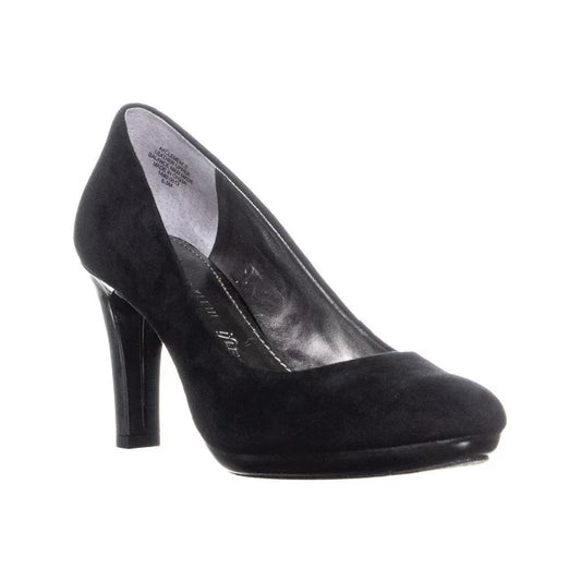 Anne Klein's AKClemence Black Leather Heels