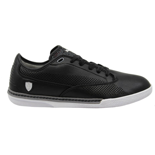 PUMA Novellino Scuderia Ferrari Black Leather Lace Up Mens Trainers 304664 01