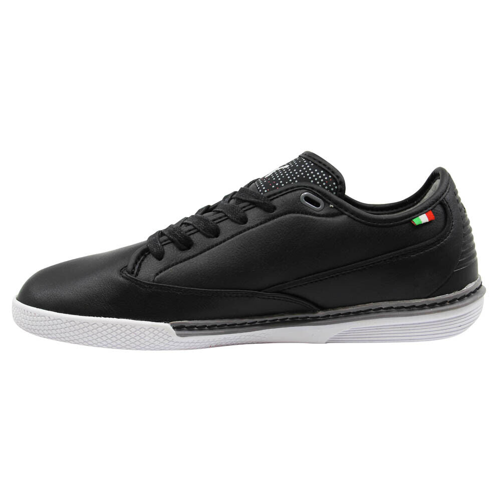 PUMA Novellino Scuderia Ferrari Black Leather Lace Up Mens Trainers 304664 01