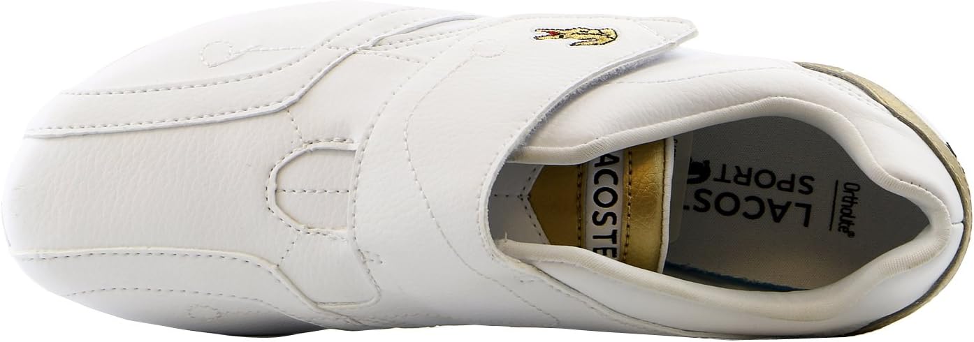 Lacoste Boys Toddler Protect GT SPC Sneaker in White/Gold 1 M US