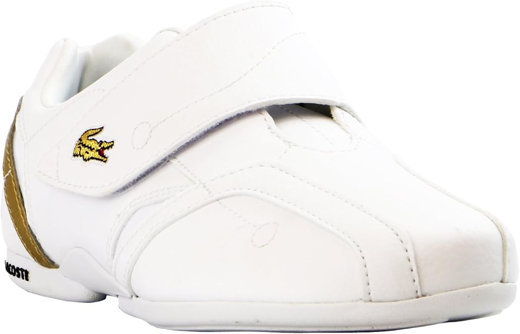 Lacoste Boys Toddler Protect GT SPC Sneaker in White/Gold 1 M US