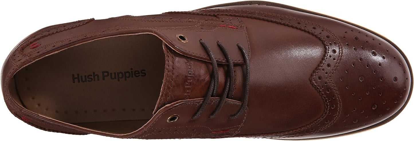 Hush Puppies Men's Fowler Ez Dress Oxford, Cognac Leather