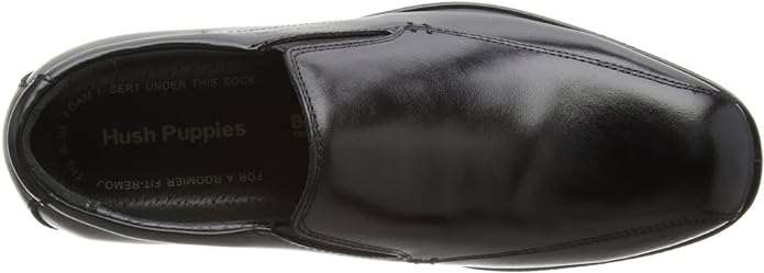 Hush Puppies Men's Vito Slip On Black Leather Dress Shoe