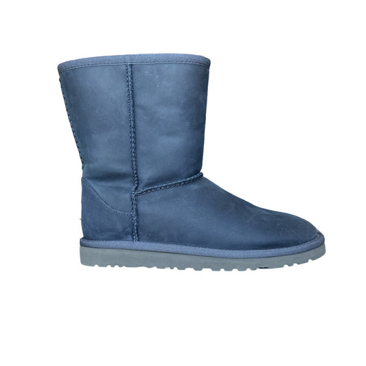 UGG Kids CLASSIC Short Leather Blue Boots