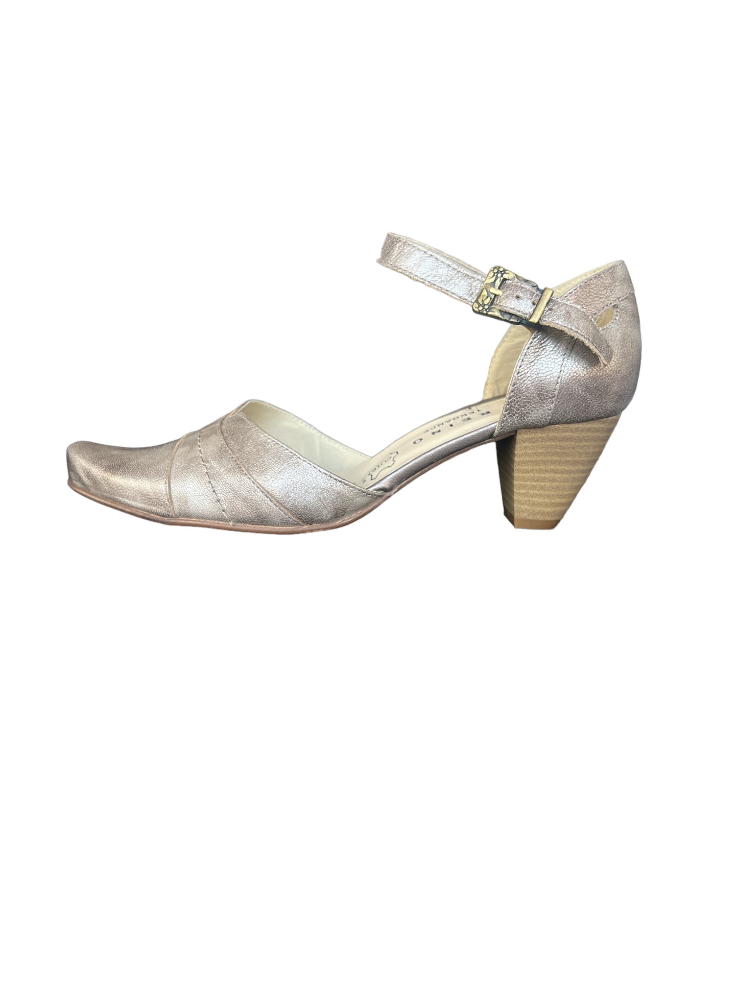 Geo Reino Women's Alaric Taupe Heel Sandals