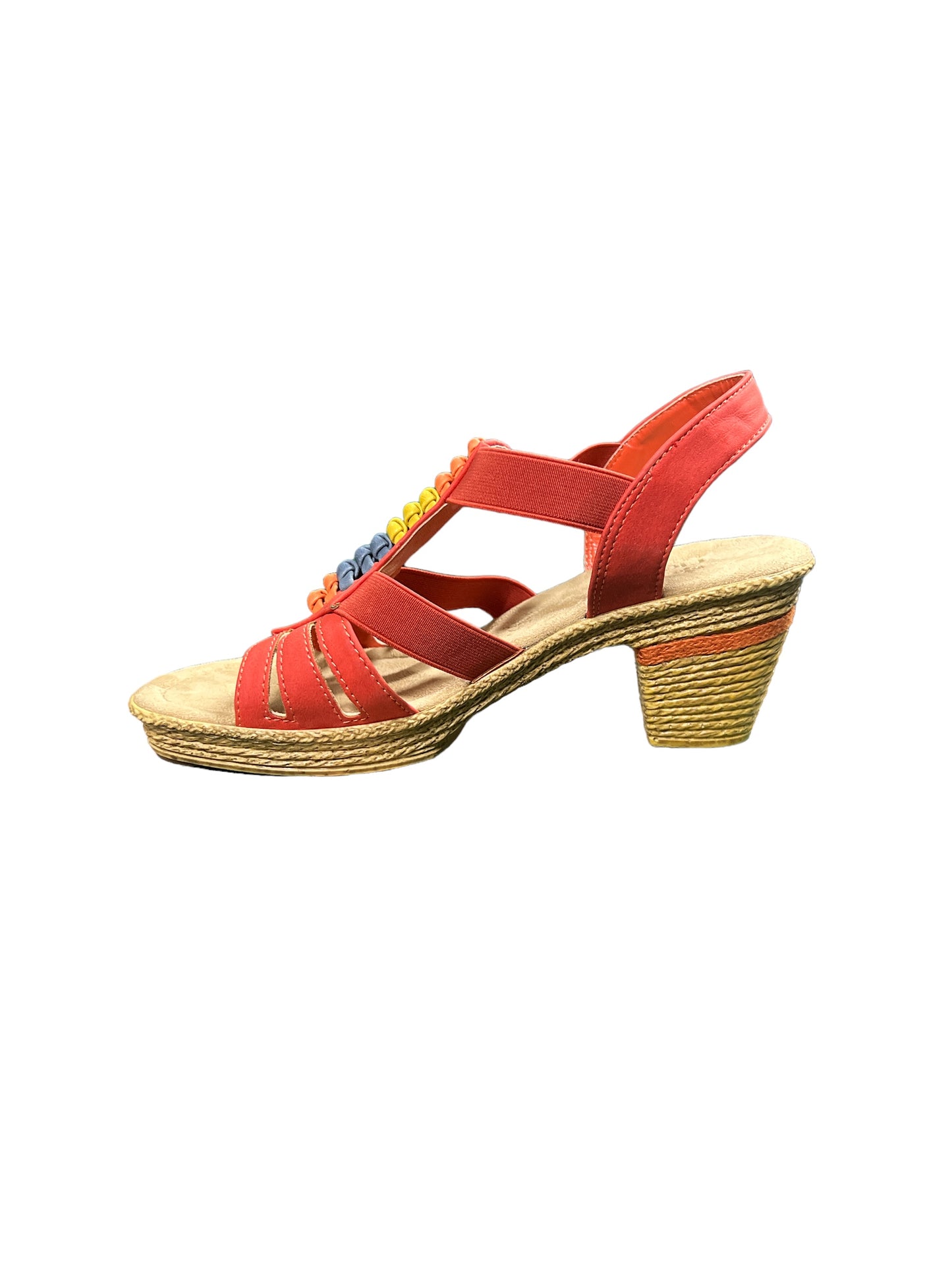 Rieker 69071-38 Orange Heel Sandals