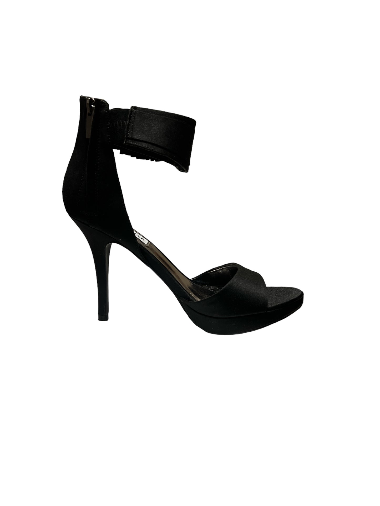 Steve Madden Gagg Black Satin Heels