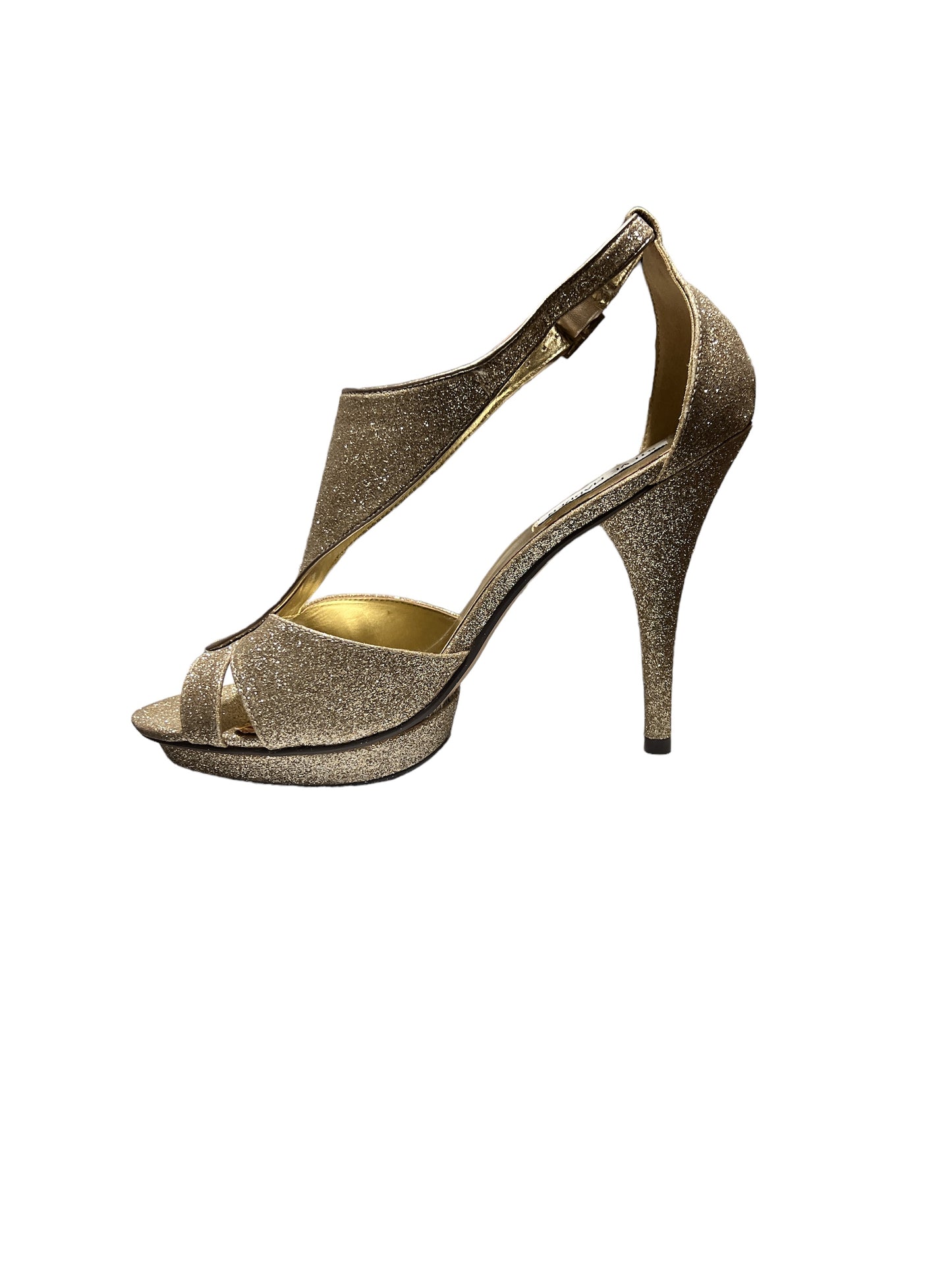 Steve Madden Gaze Gold Glitter Heels