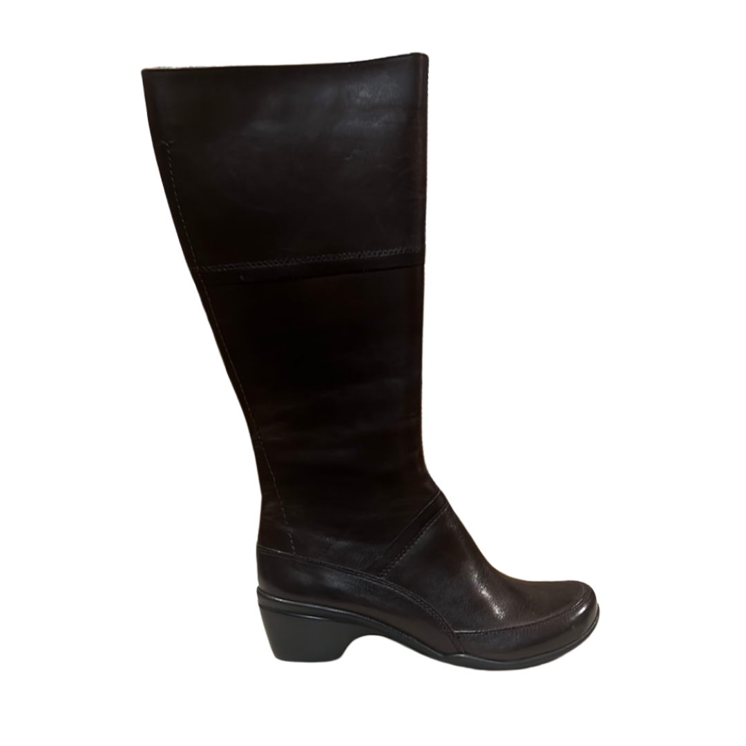 Hush Puppies Women's Grandiose Dark Brown Leather Boots