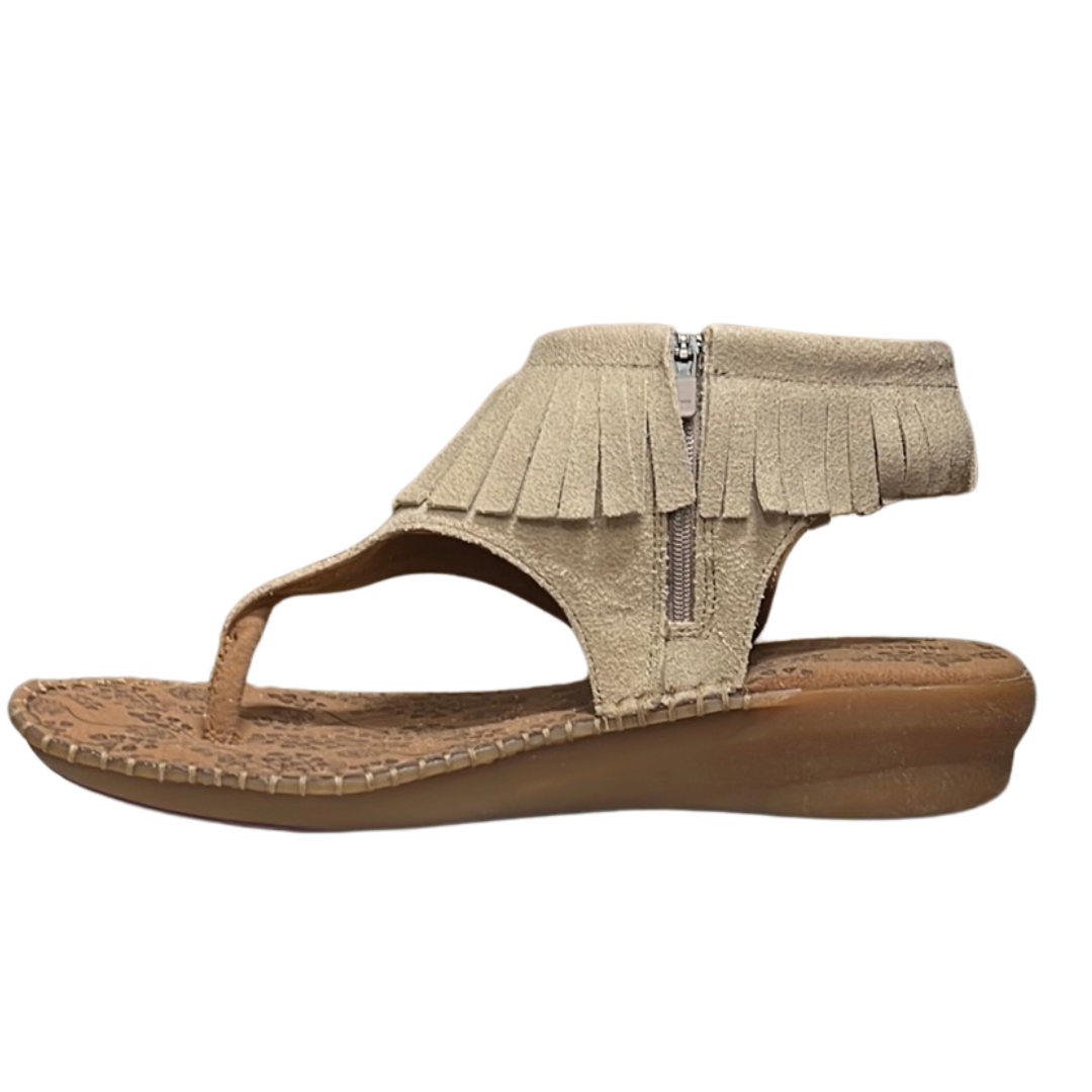 Hush Puppies Women's Laze Toe Post_BT Nickel Suede Sandals