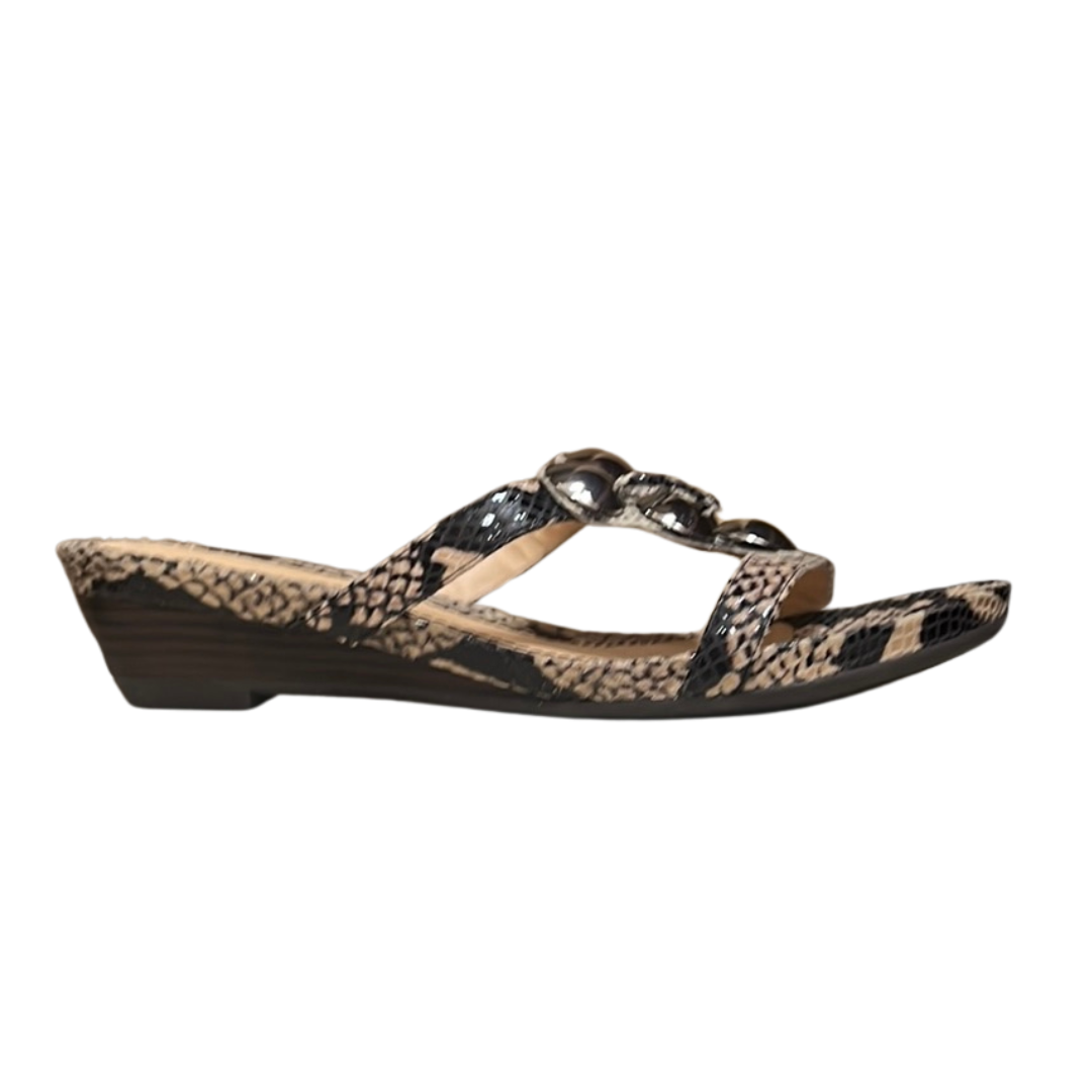 Hush Puppy Women's Brie Taupe Snake Leather Slide