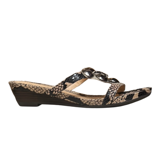 Hush Puppy Women's Brie Taupe Snake Leather Slide