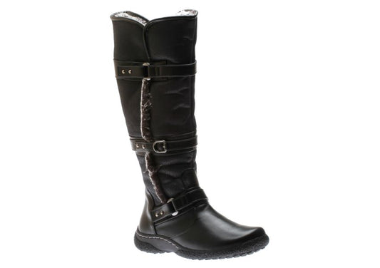 WANDERLUST Women's Gabrielle 2 Wide Calf Black Leather Tall Boot