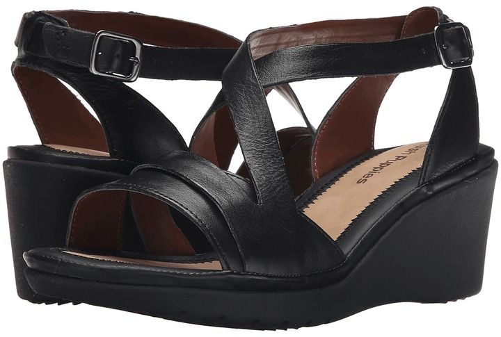 Hush Puppies Women's Nicolette Russo Black Leather Sandal