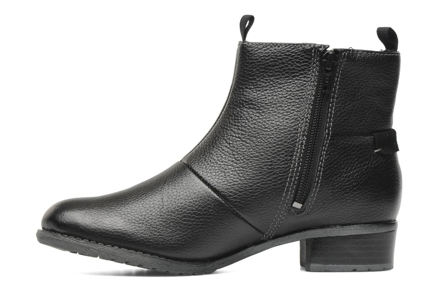 Hush Puppies Women's Chamber Black Leather Ankle Boots