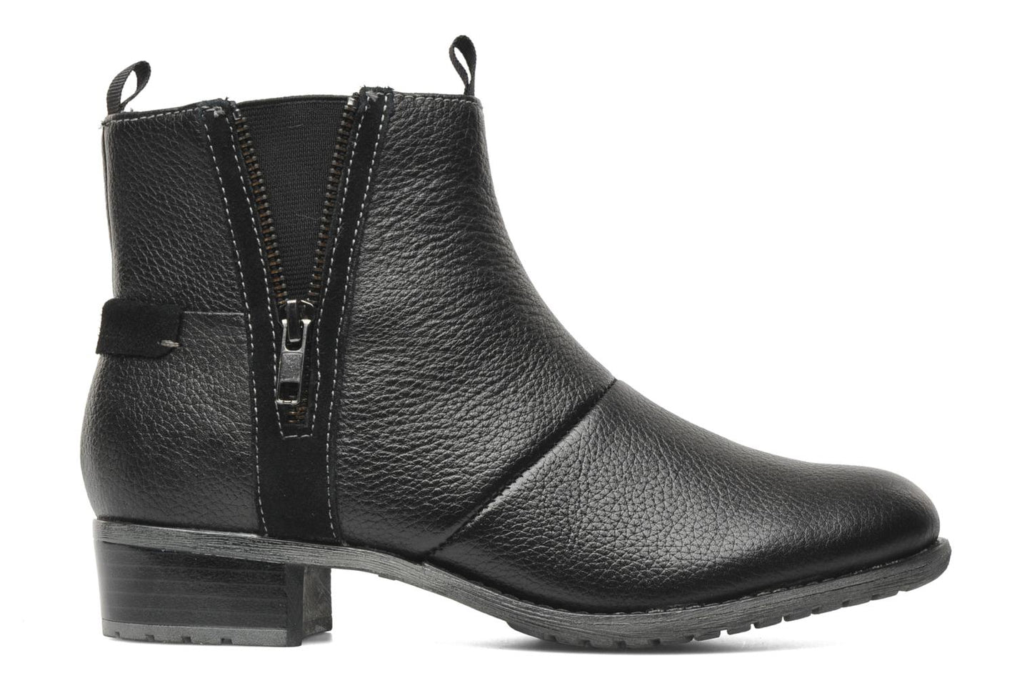 Hush Puppies Women's Chamber Black Leather Ankle Boots