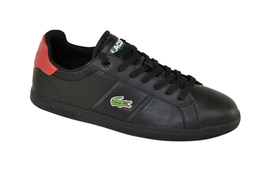 Lacoste Men's Graduate CTS Black/Red Leather Sneakers