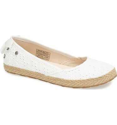 UGG Kids Tassy EYELET White Slip Ons